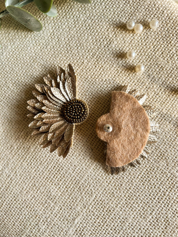 Gold Sparkle Handmade Beaded Earrings