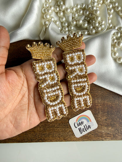 Bride Handmade Beaded Earrings