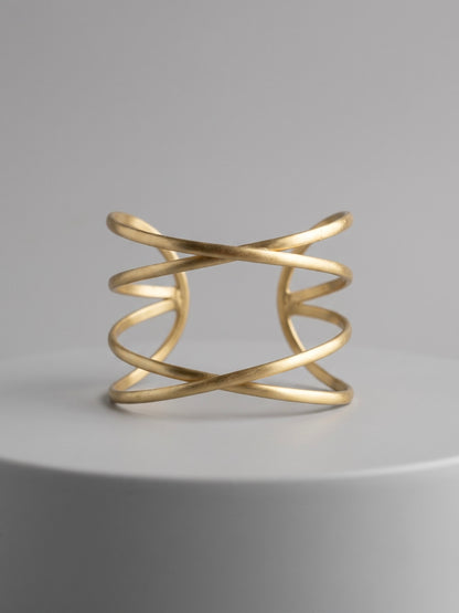 Elina Twist Brass Cuff Bracelet