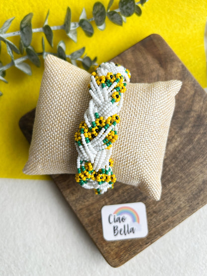 Luxe Flora Sunflower Handmade Beaded Bracelet
