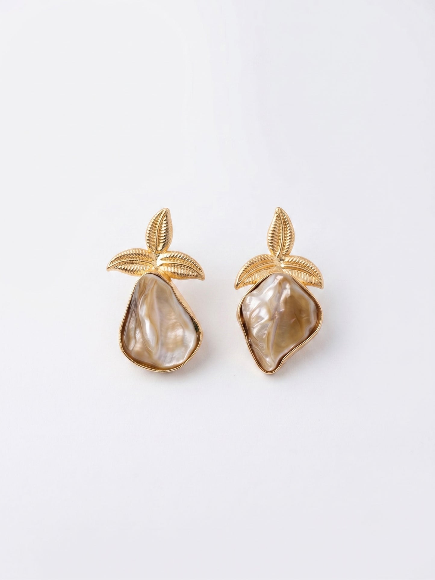 Paloma Mother of Pearl Handmade Brass Earrings
