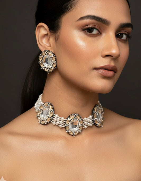 Taara Handmade Beaded Necklace + Earrings Set