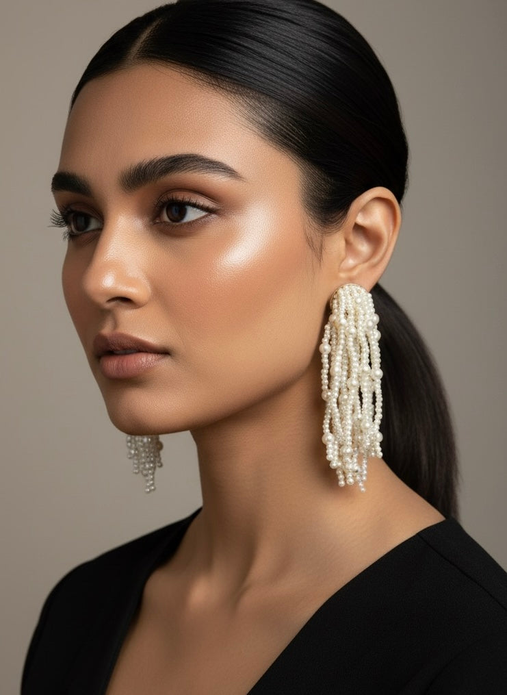 Maya Pearl Fall Handmade Beaded Earrings