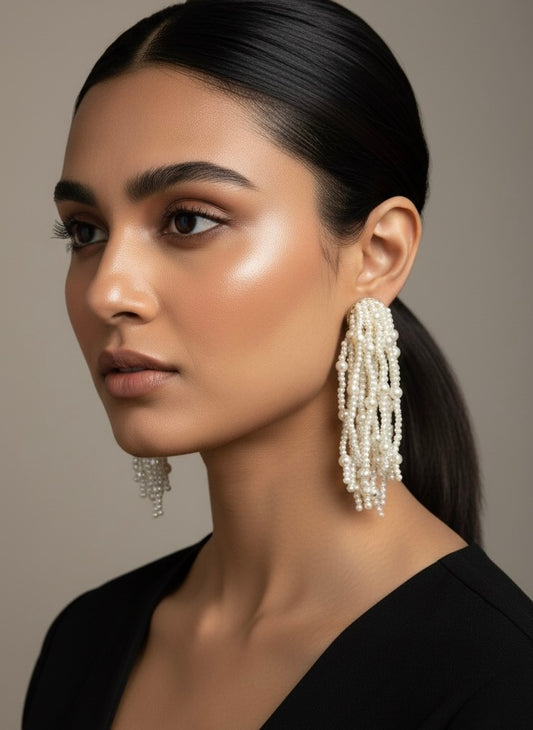 Maya Pearl Fall Handmade Beaded Earrings