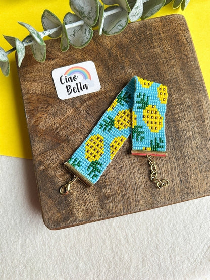 Pineapple Handmade Beaded Bracelet