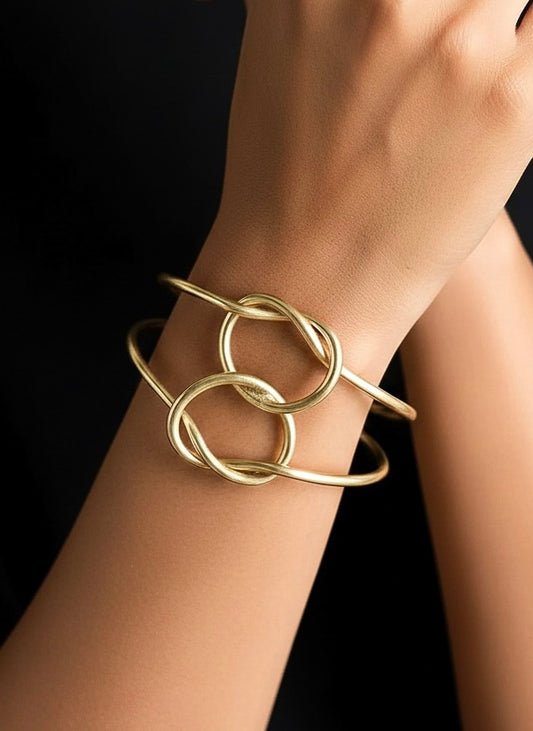 Knotted Brass Cuff Bracelet