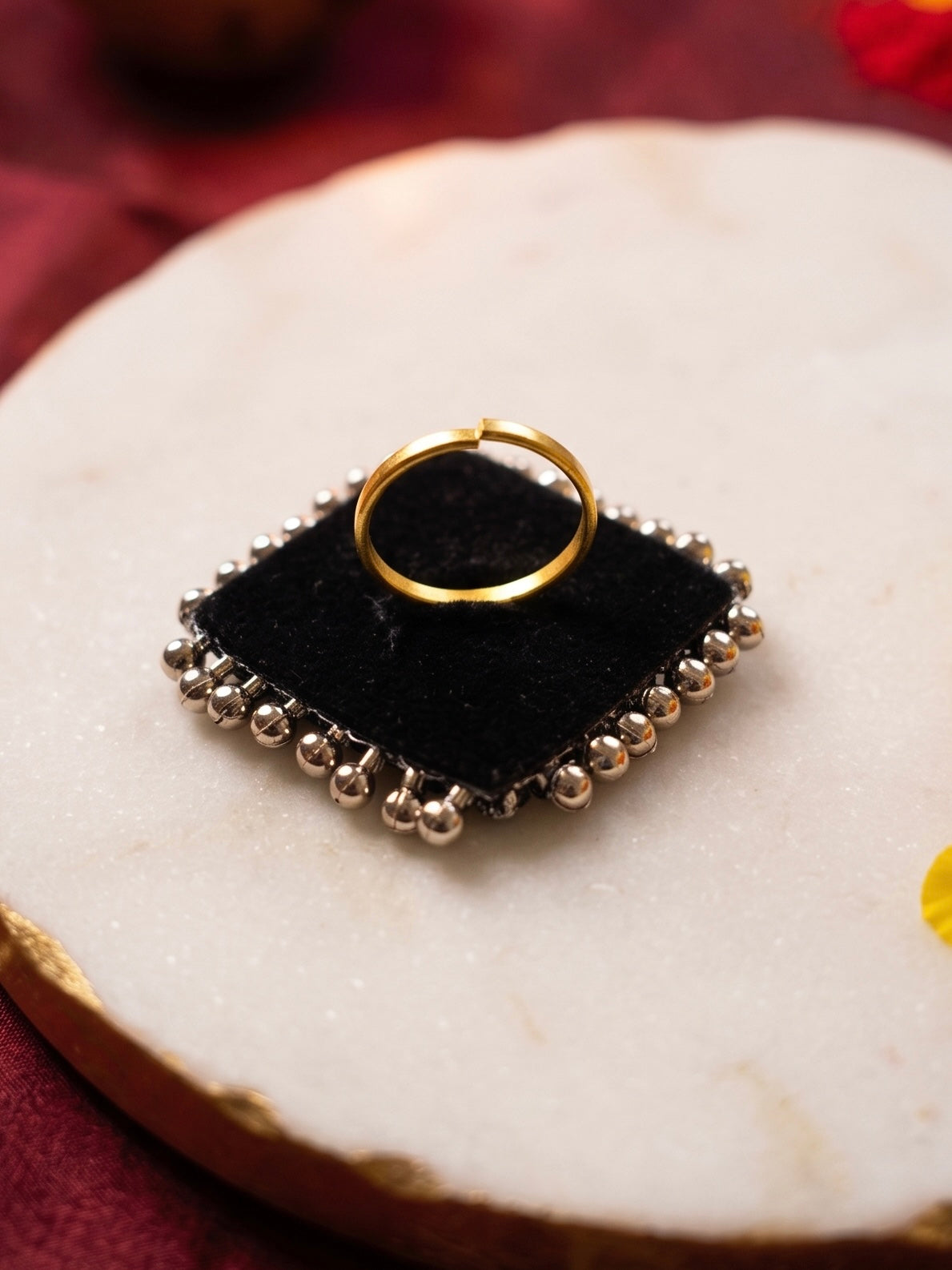 Ranjhana Mirror Handmade Beaded Ring