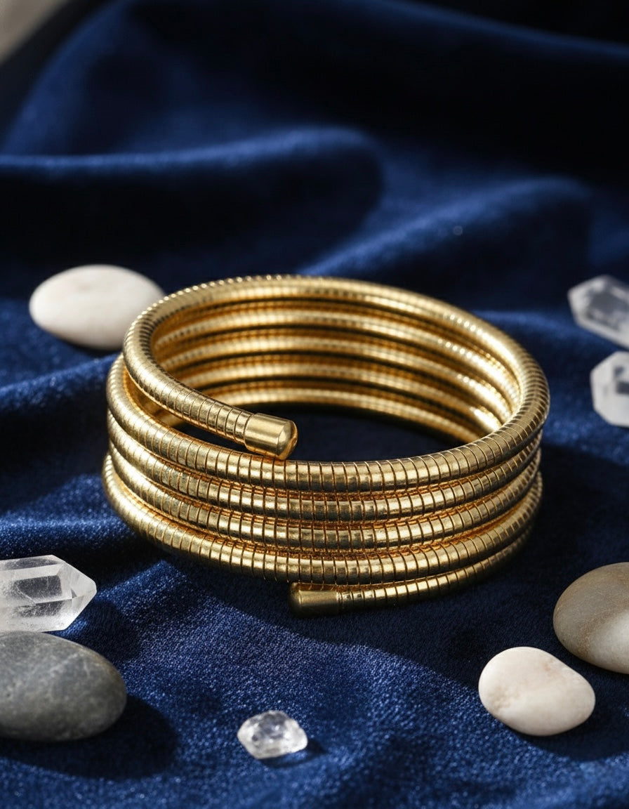 Spiral 304 Stainless Steel Cuff Bracelet