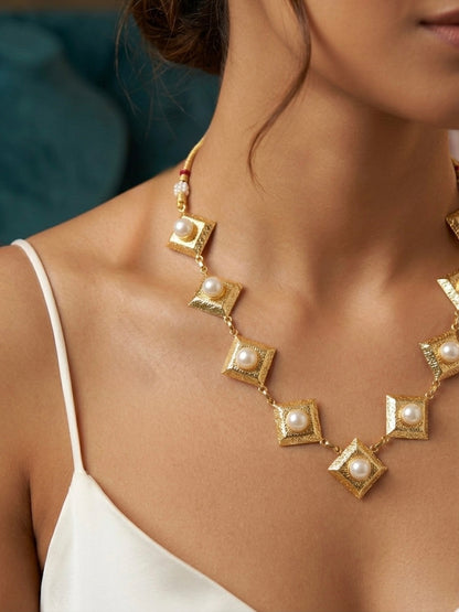 Suhana Pearl Handmade Brass Necklace Set