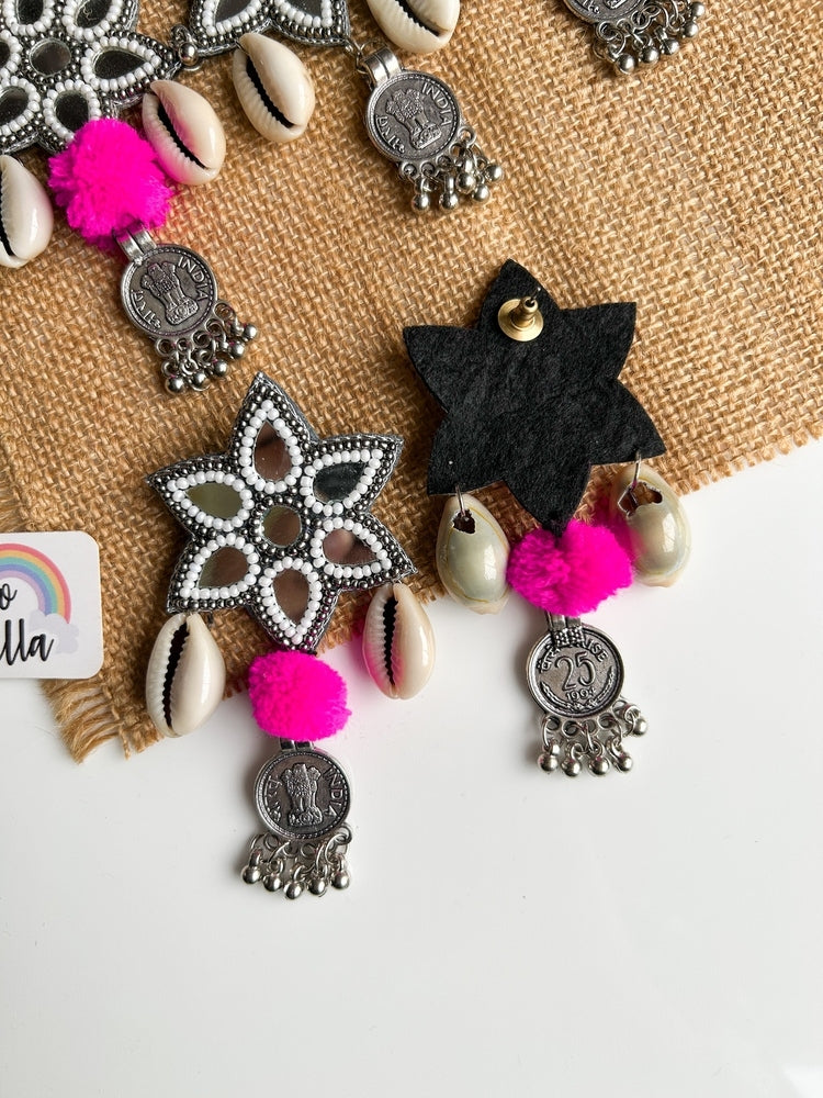Naaz Mirror Handmade Beaded Necklace & Earrings Set