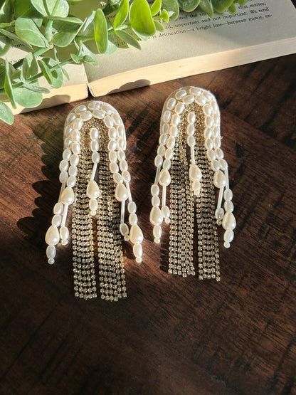 Pearl Dream Handmade Beaded Tassel Earrings