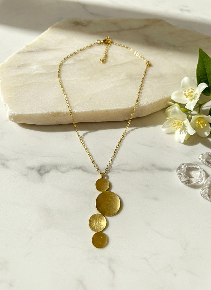Celeste Circles Handmade Brass Necklace