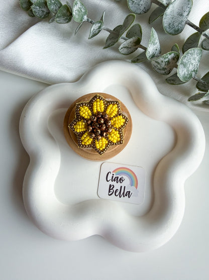 Sunflower Handmade Beaded Flower Ring