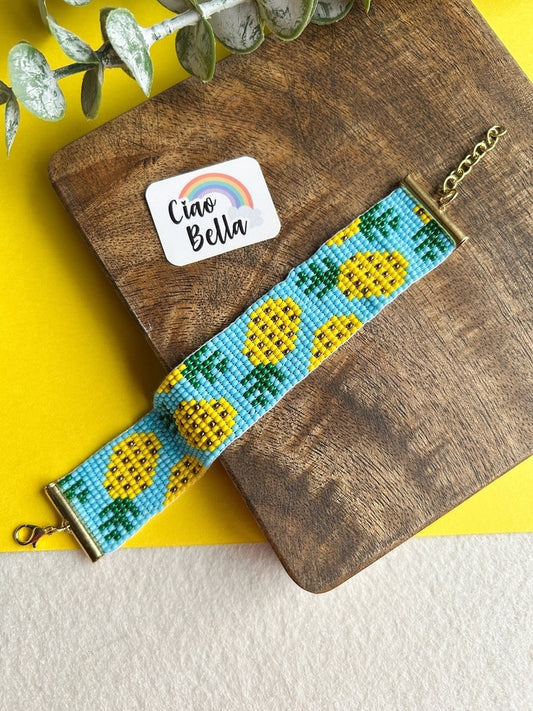 Pineapple Handmade Beaded Bracelet