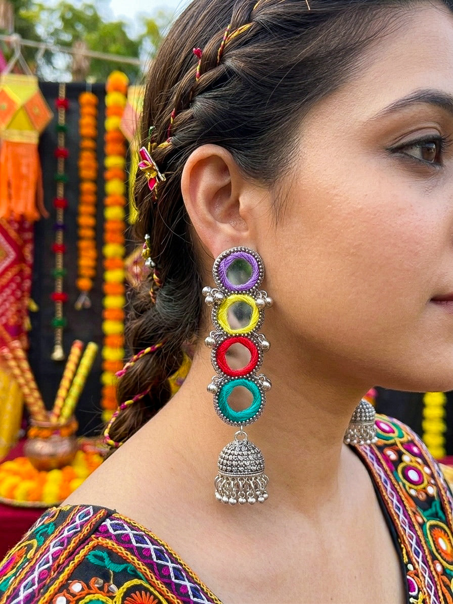 Darpan Handmade Beaded Jhumka Earrings