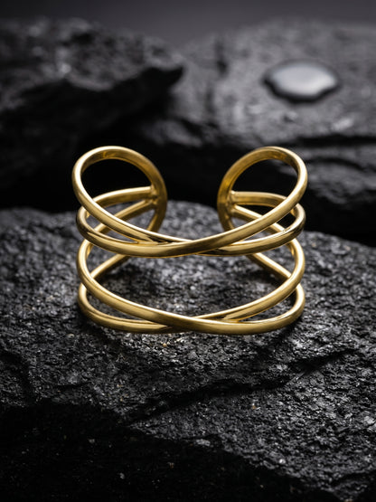 Elina Twist Brass Cuff Bracelet