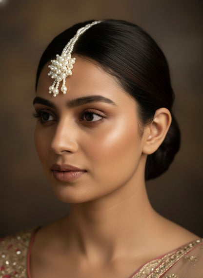 Gul Pearl Handmade Beaded Maangtika