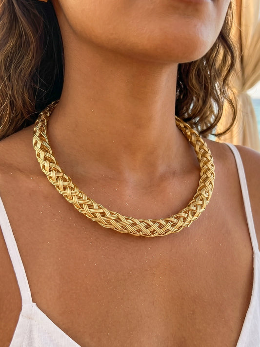 Braided Handmade Brass Hasli Necklace