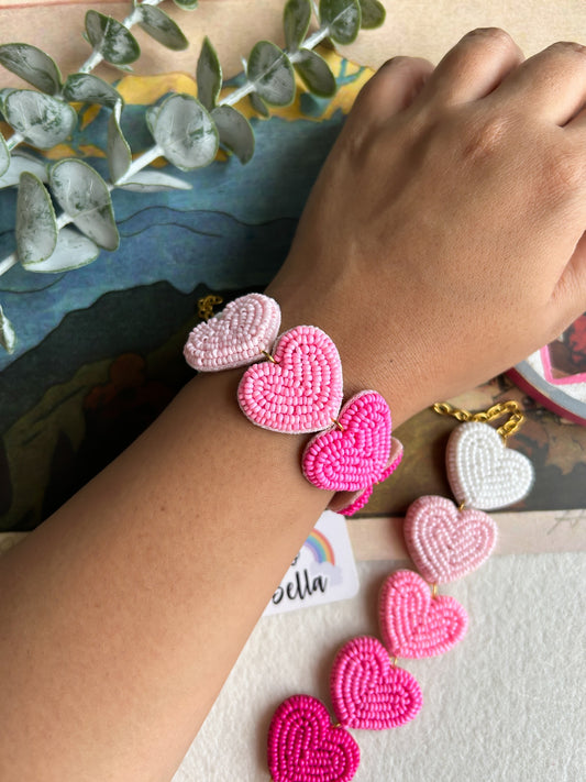 Blush Pink Love Drops Handmade Beaded Bracelet