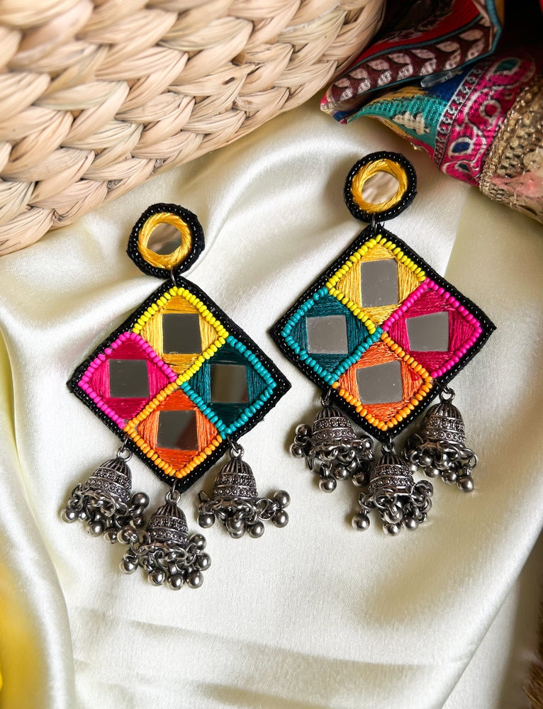 Ranjhana Handmade Beaded Jhumka Earrings