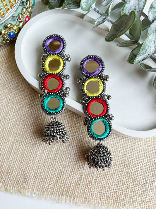 Darpan Handmade Beaded Jhumka Earrings