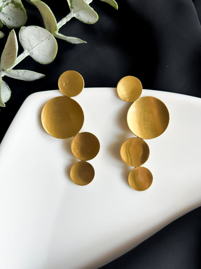 Celeste Circles Handmade Brass Earrings