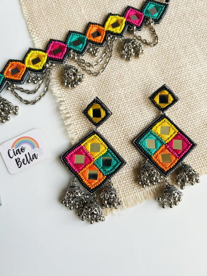 Ranjhana Handmade Beaded Necklace & Earrings Set