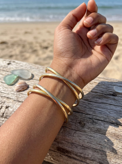 Elina Twist Brass Cuff Bracelet