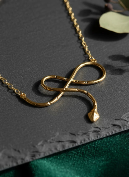 Mystic Snake Brass Necklace