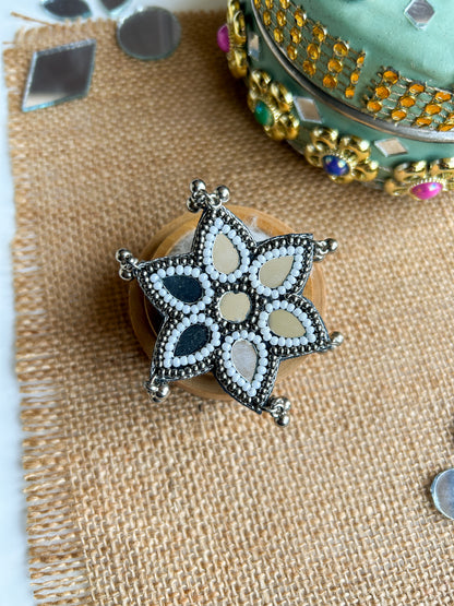 Naaz Mirror Handmade Beaded Ring