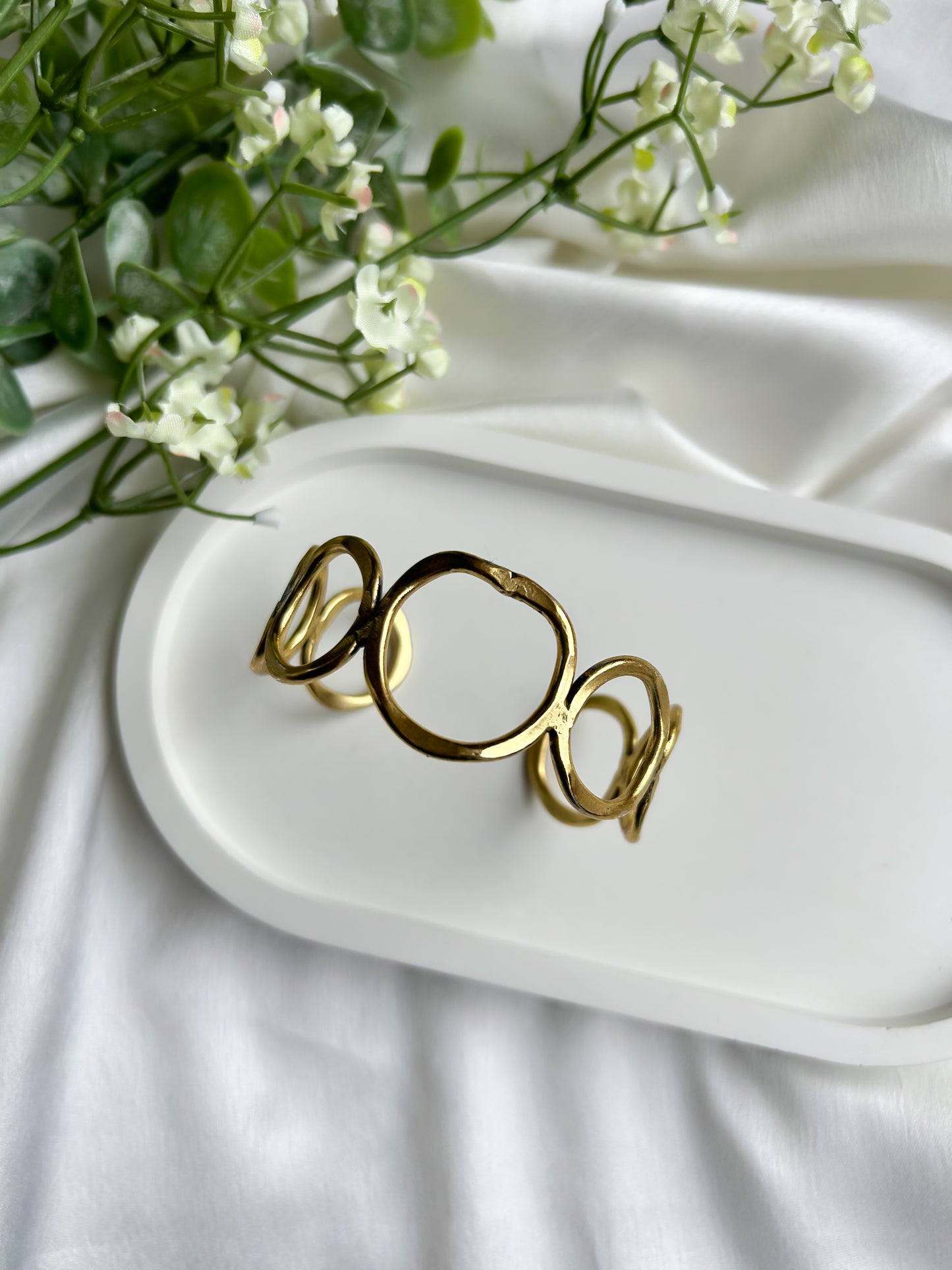 Mystic Circles Brass Cuff Bracelet