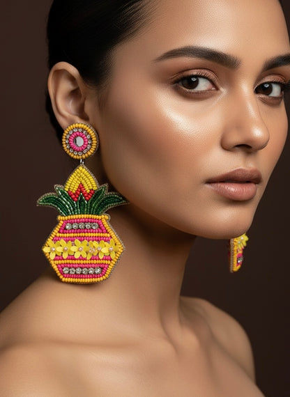 Kalash Handmade Beaded Earrings
