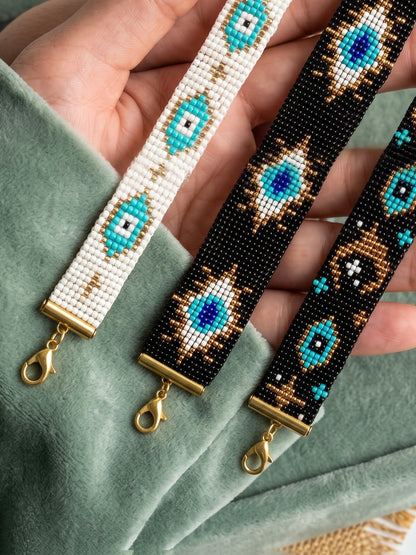 Triple Luck Stack Handmade Beaded Evil Eye Bracelet