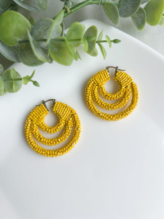 Sunshine Yellow Hoop Earrings