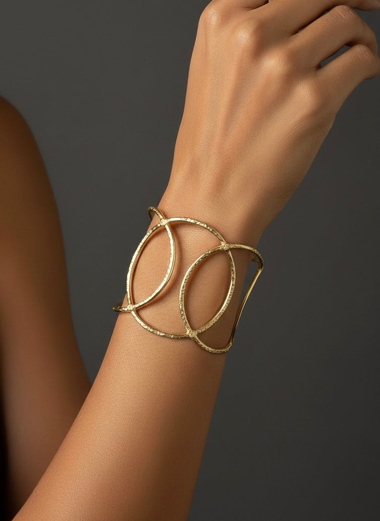 Mystic Circles Brass Cuff Bracelet