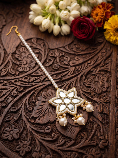 Noor Mirror Handmade Beaded Maangtika