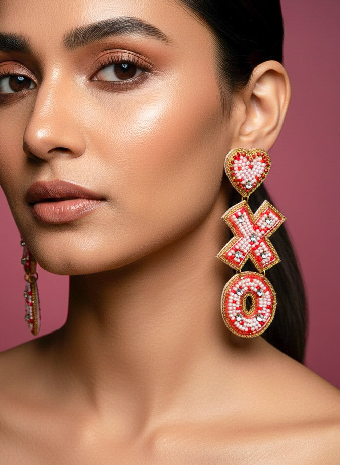 XO XO Handmade Beaded Earrings