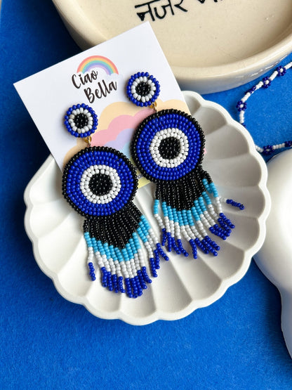 Boho Evil Eye Handmade Beaded Necklace Set