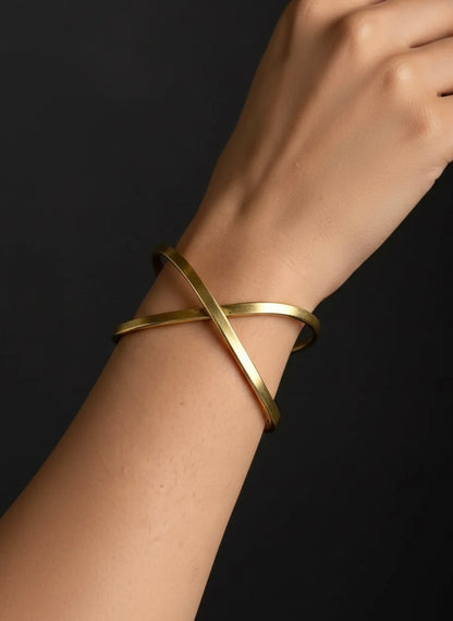 Boho Charm Brass Cuff Bracelet