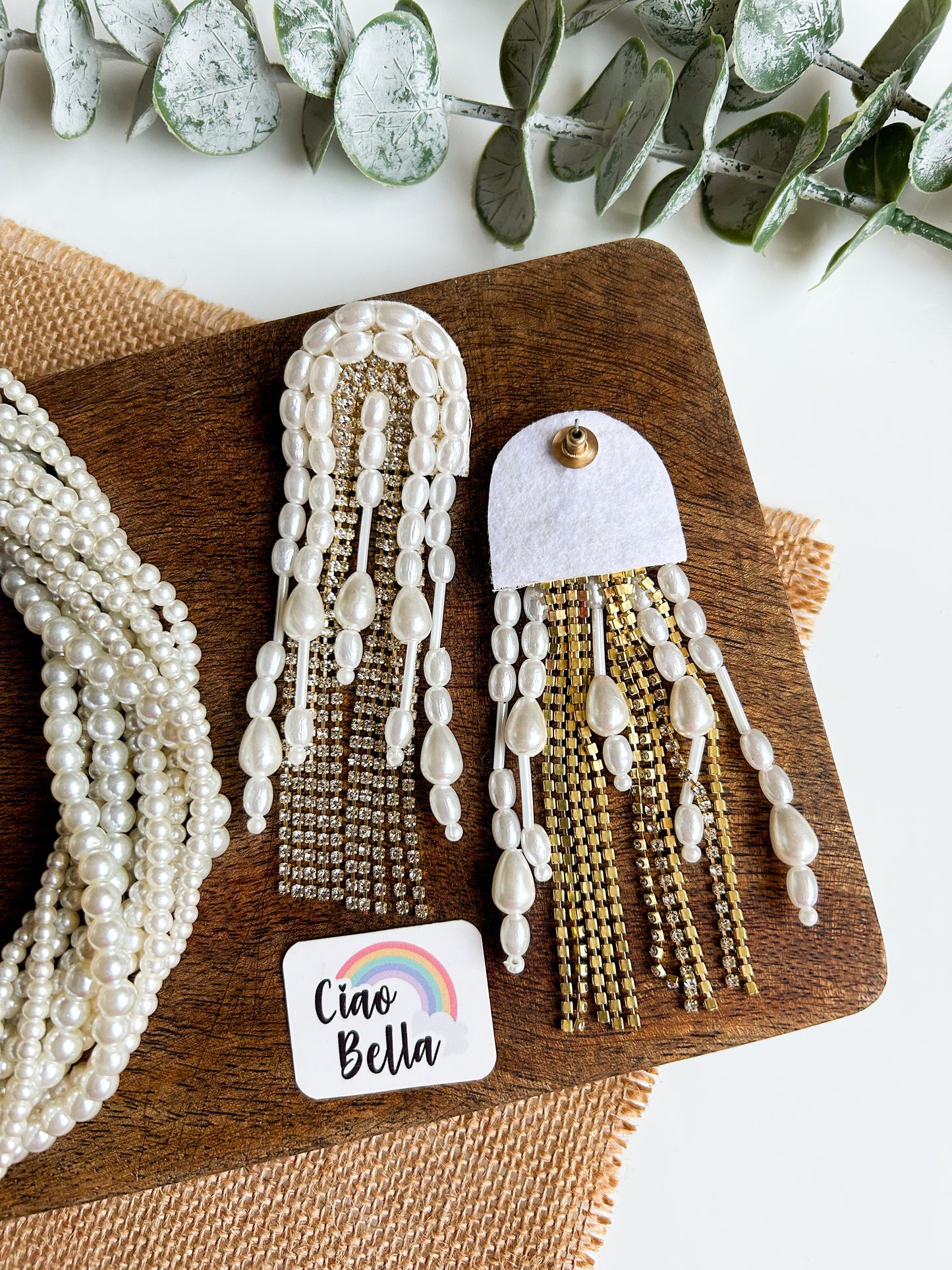 Maya Pearl Handmade Necklace + Earrings Set