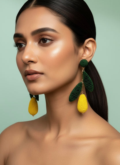 Lemon Squeezy Handmade Beaded Earrings