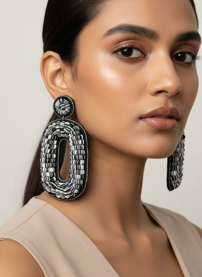 Timeless Monochrome Drop Earrings