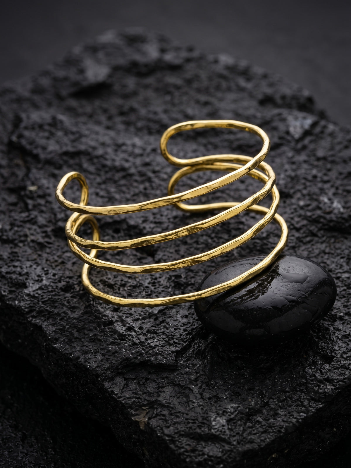 Alina Stripes Brass Cuff Bracelet