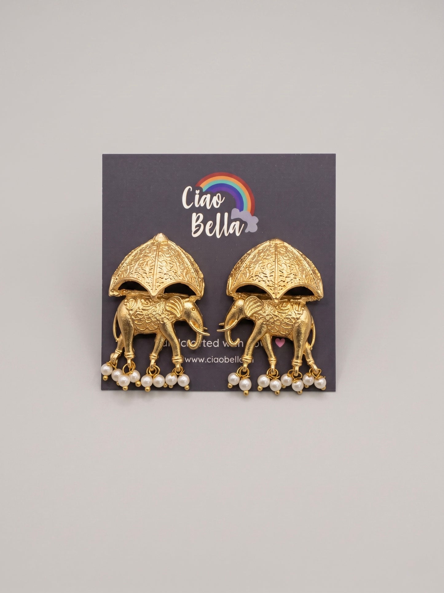 Royal Haathi (Elephant) Handmade Brass Earrings