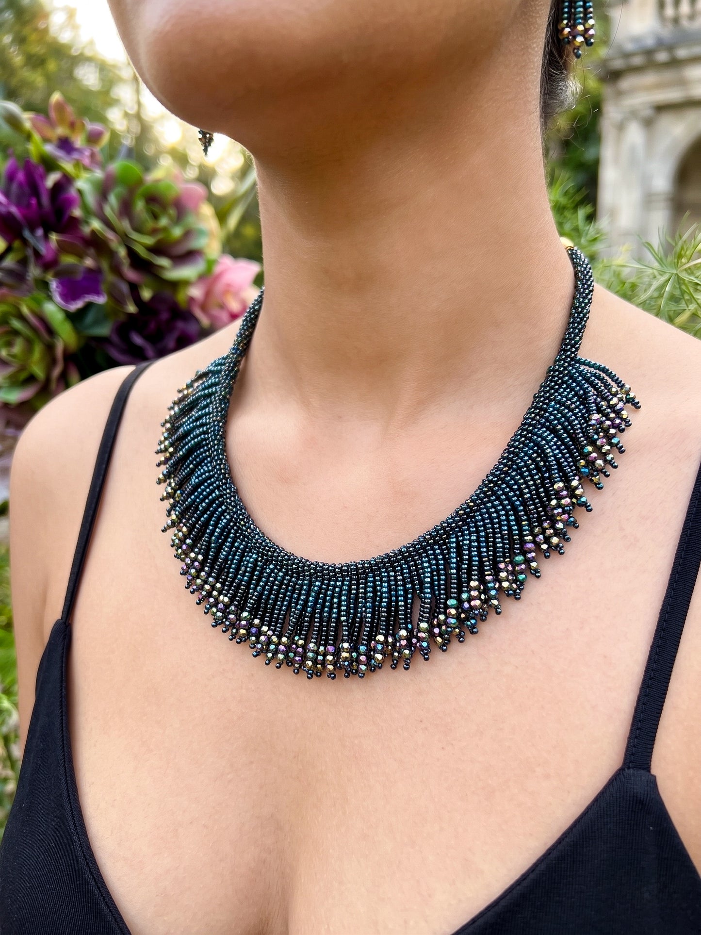 Meher Peacock Tassel Handmade Necklace