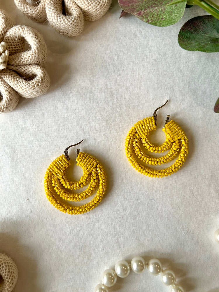 Sunshine Yellow Hoop Earrings