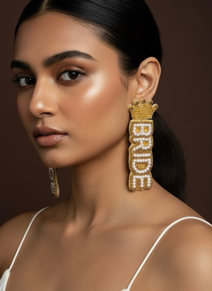 Bride Handmade Beaded Earrings