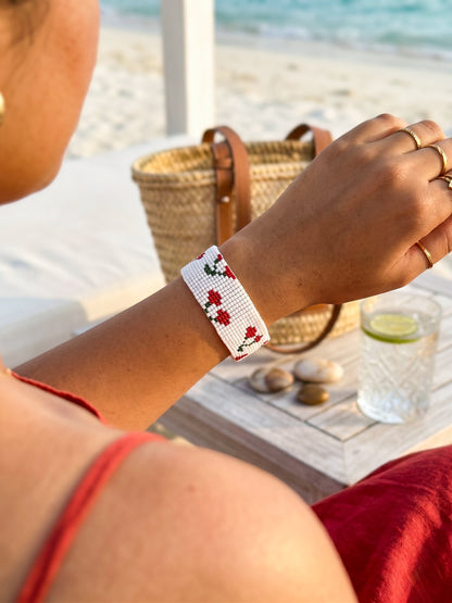 Cherry Picked Handmade Beaded Bracelet
