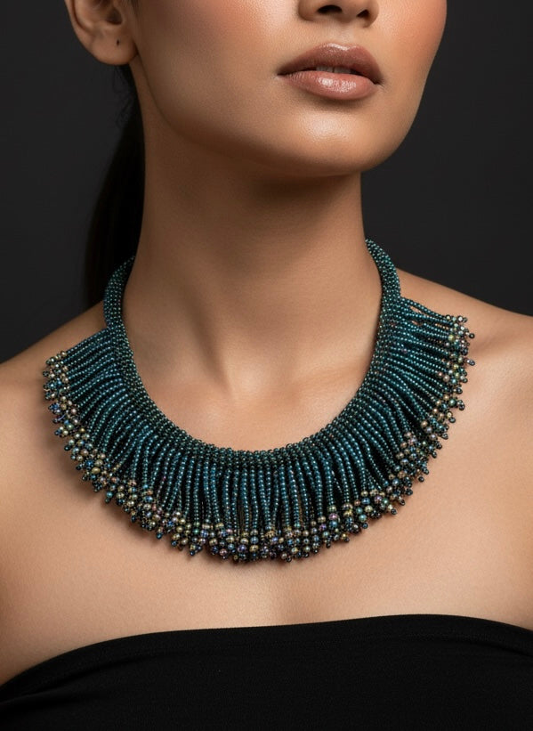 Meher Peacock Tassel Handmade Necklace
