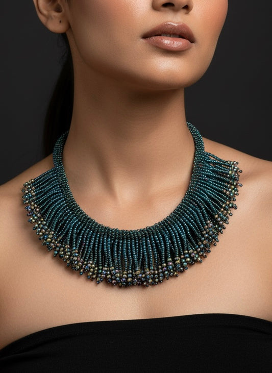 Meher Peacock Tassel Handmade Necklace